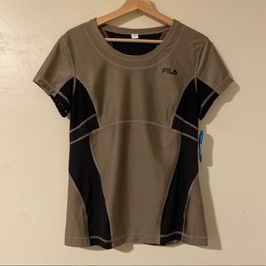 4/$25 FILA Grey Black Dri Fit Tee Shirt Netting XL